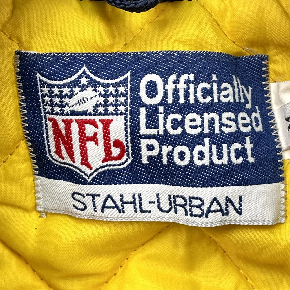 VTG Mens LA Rams Stahl-Urban Medium NFL BLUE Snap Jacket‎